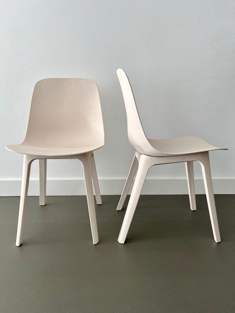 Odger | Stoel | Eetkamerstoel | Wit-Beige | Kuipstoel | Ikea, Huis en Inrichting, Twee, Overige kleuren, Zo goed als nieuw, Scandinavisch, Basic