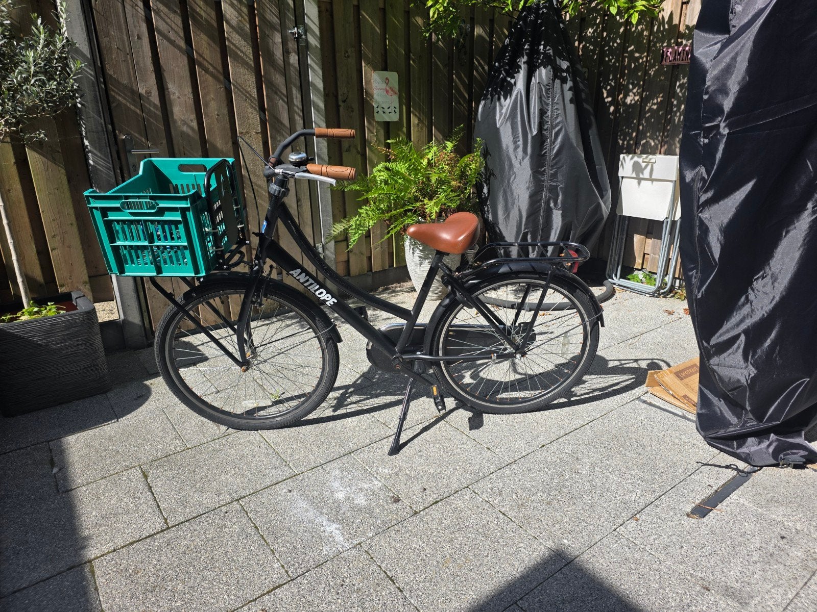 Antilope transportfiets met voordrager en krat, Terugtraprem, Gebruikt, 50 tot 53 cm, Ophalen