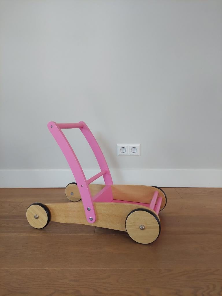 Houten loopwagen roze - perfect voor de eerste stapjes, Ophalen, Gebruikt, Overige typen, Met wieltjes