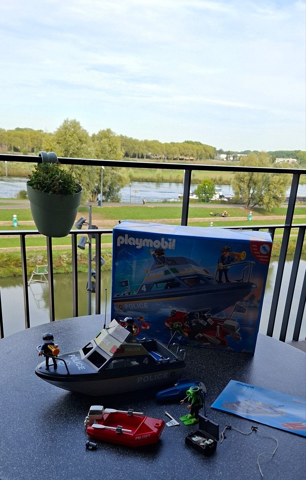 Vintage Playmobil Politieboot set 4429, Ophalen of Verzenden, Zo goed als nieuw, Boot/Schip