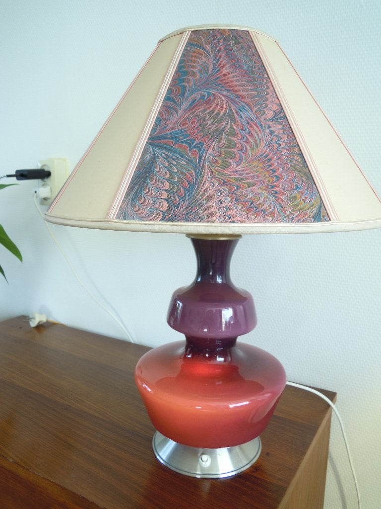 Vintage De Rupel België glazen lamp jaren 50 60, Ophalen of Verzenden, Gebruikt, Vintage