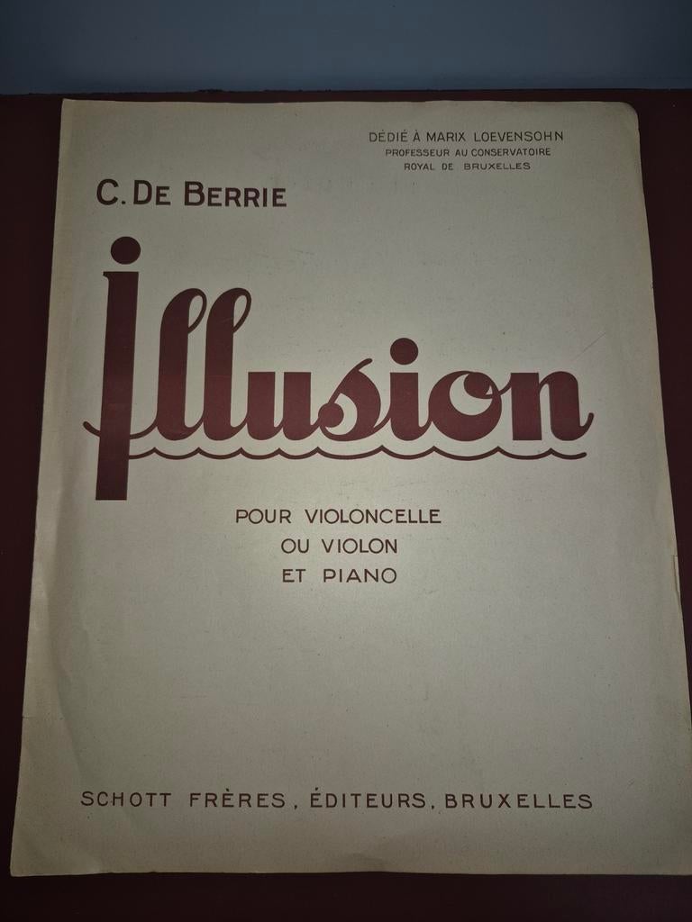 C. De Berrie - Illusion voor Cello/Viool en Piano, Ophalen of Verzenden, Artiest of Componist, Klassiek, Cello
