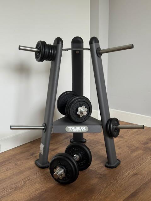 Opbergrek halterschijven, Sport en Fitness, Ophalen, Zo goed als nieuw, Benen, Overige typen