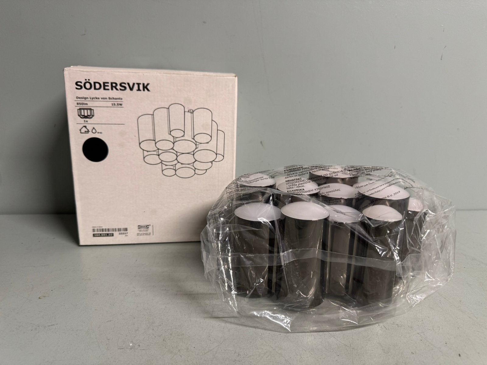 IKEA SÖDERSVIK LED Plafondlamp - Nieuw in doos, Metaal, Zwart, Ikea, Overige fittingen