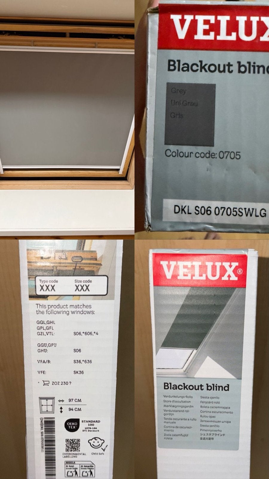 VELUX DKL S06 0705SWLG Verduisterend Rolgordijn Grijs, Huis en Inrichting, Ophalen, Verduisterend, Nieuw, Rolgordijn