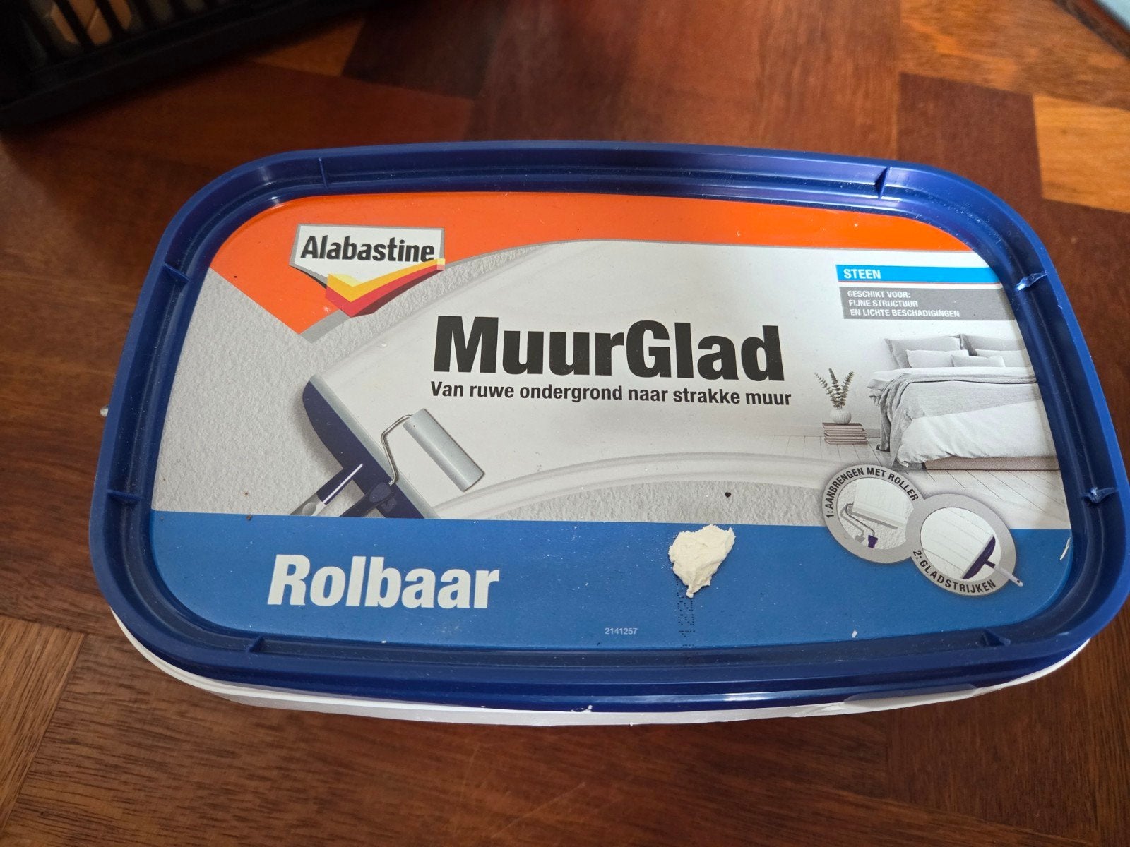 Alanastine muurglad steen 2.5 liter emmer, Ophalen, Gebruikt