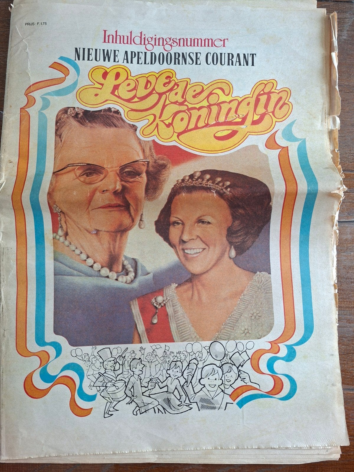 Inhuldigingskrant Nieuwe Apeldoornse Courant, Ophalen of Verzenden