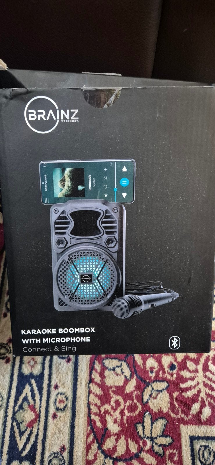 BRAINZ Karaoke Boombox met Microfoon - Nieuw in doos, Audio, Tv en Foto, Ophalen of Verzenden, Nieuw, Complete set