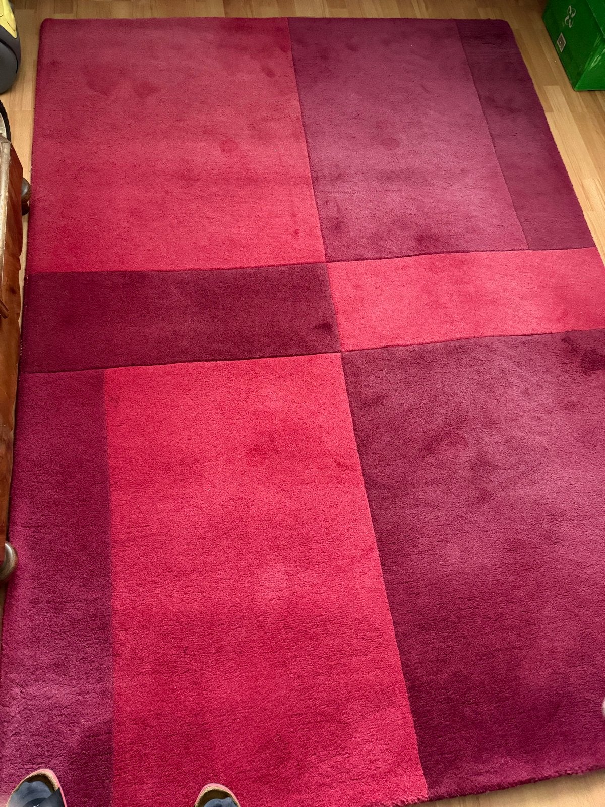 Wollen vloerkleed rood/paars 170x240 cm, Ophalen, Gebruikt, 150 tot 200 cm, 200 cm of meer