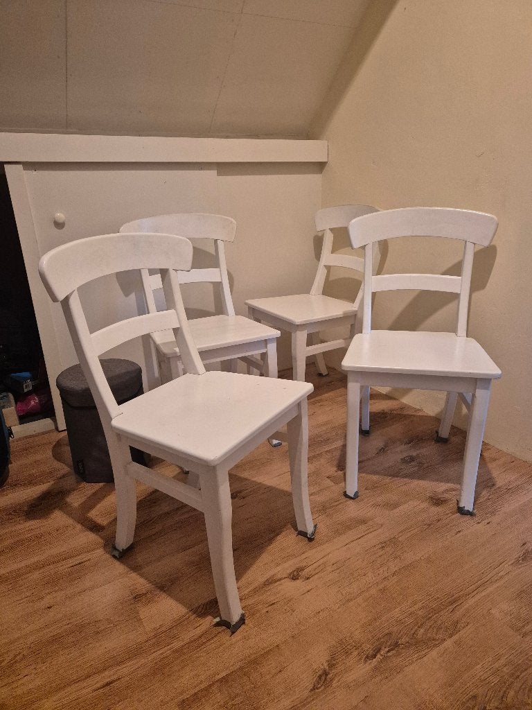 Stoelen., Huis en Inrichting, Ophalen, Wit, Keukenstoel, Zo goed als nieuw