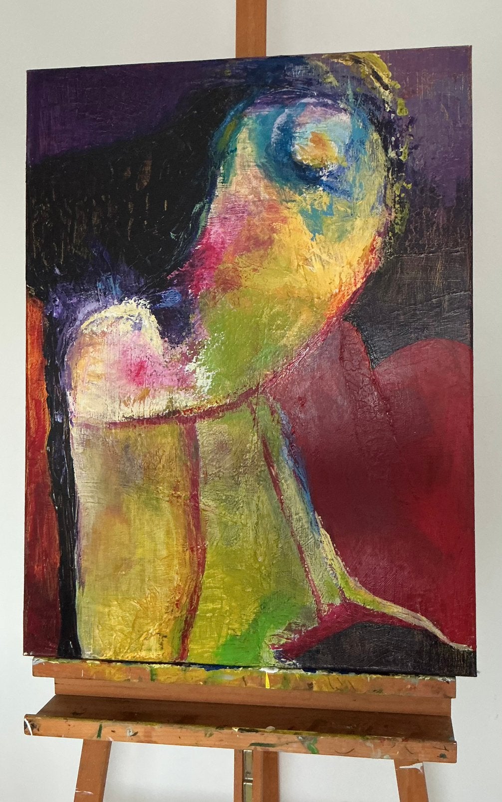 Kleurrijk modern schilderij, Ophalen