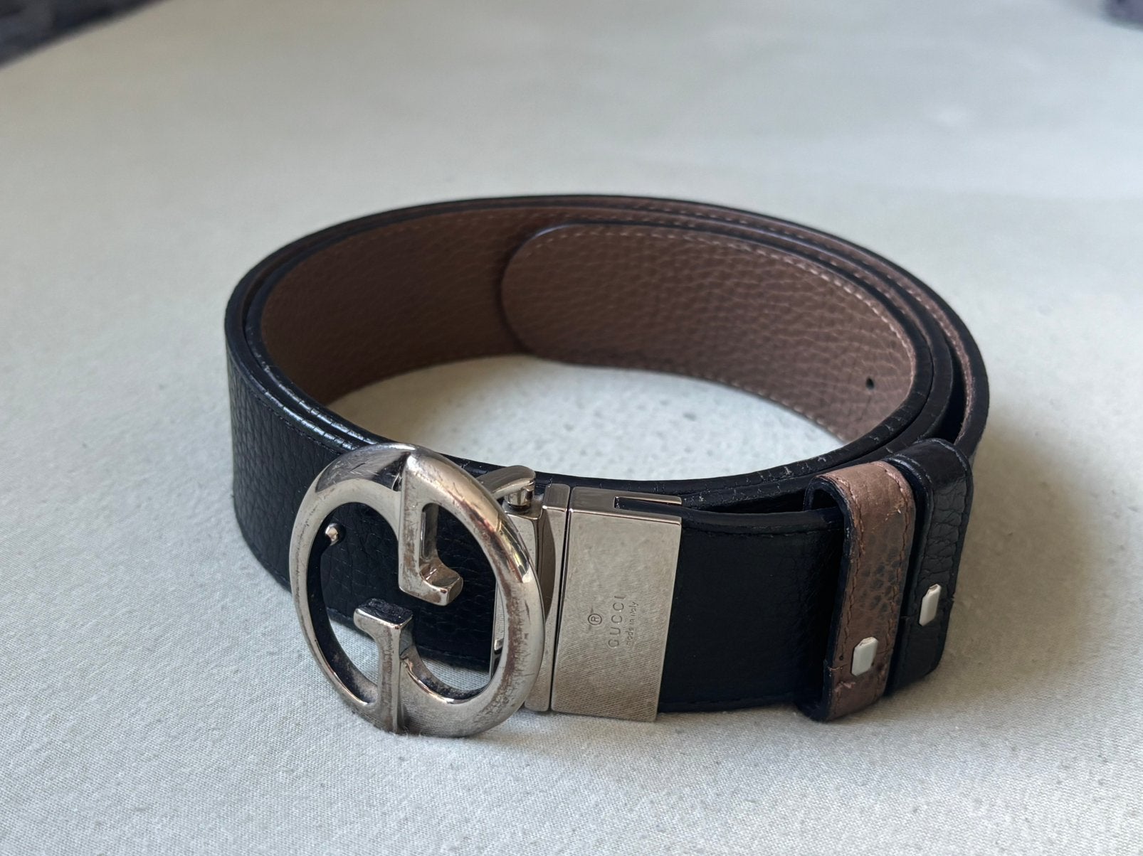 Gucci riem reversible black-brown, Minder dan 95 cm, Ophalen of Verzenden, Riem of Ceintuur, Gedragen