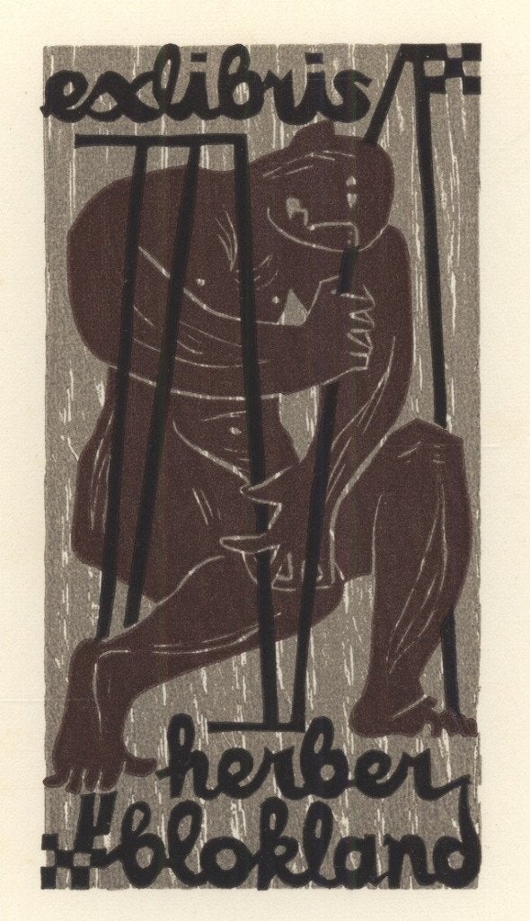 0509 Ex Libris Nederland : Jan Battermann, 1956, Verzenden, Ex libris