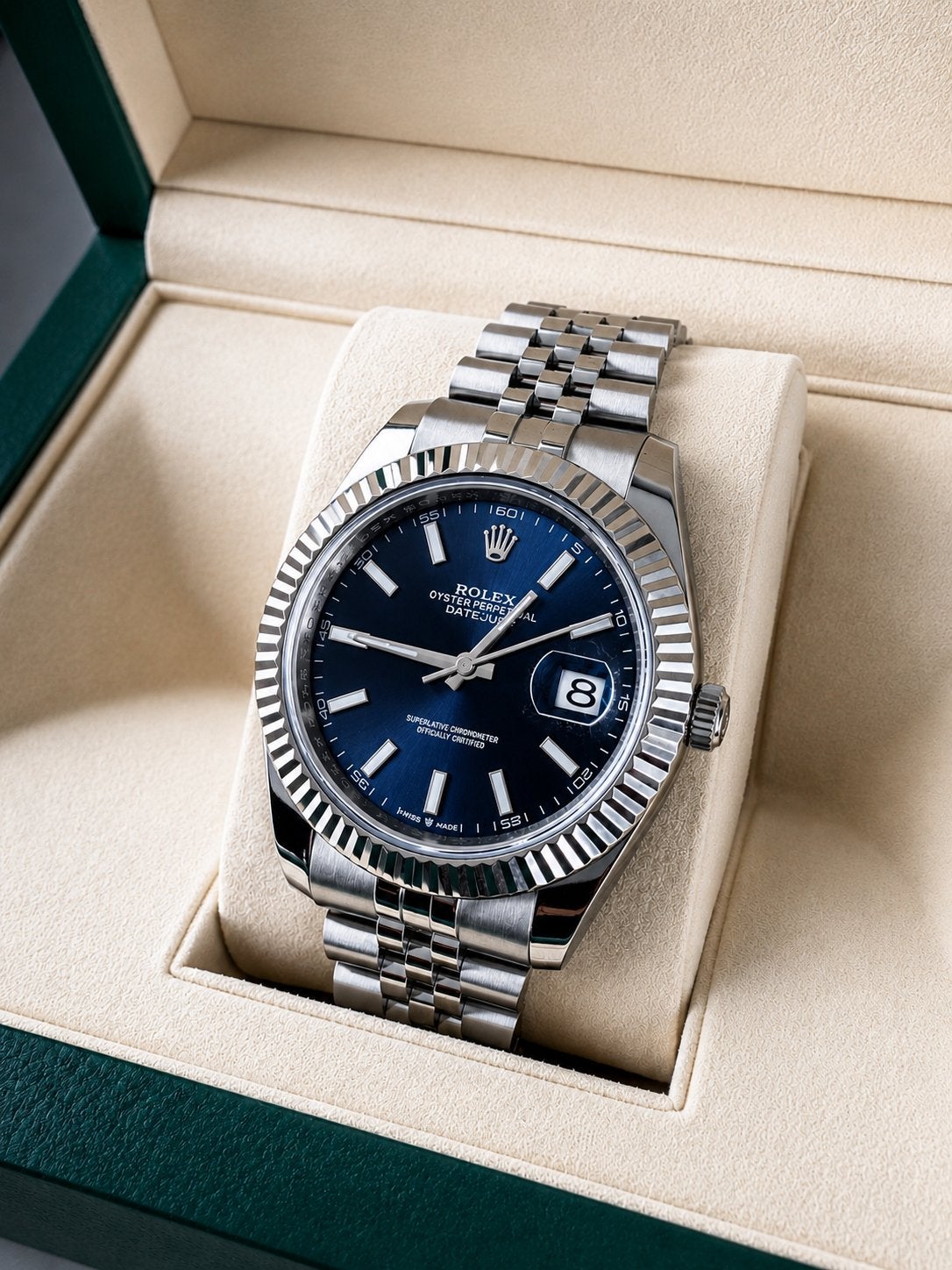 Rolex datejust 41mm blauw, Ophalen of Verzenden, Nieuw, Staal, Rolex