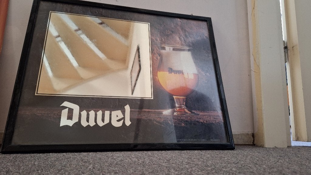 bierbord en spiegel, Verzamelen, Ophalen, Gebruikt, Reclamebord, Plaat of Schild, Overige merken