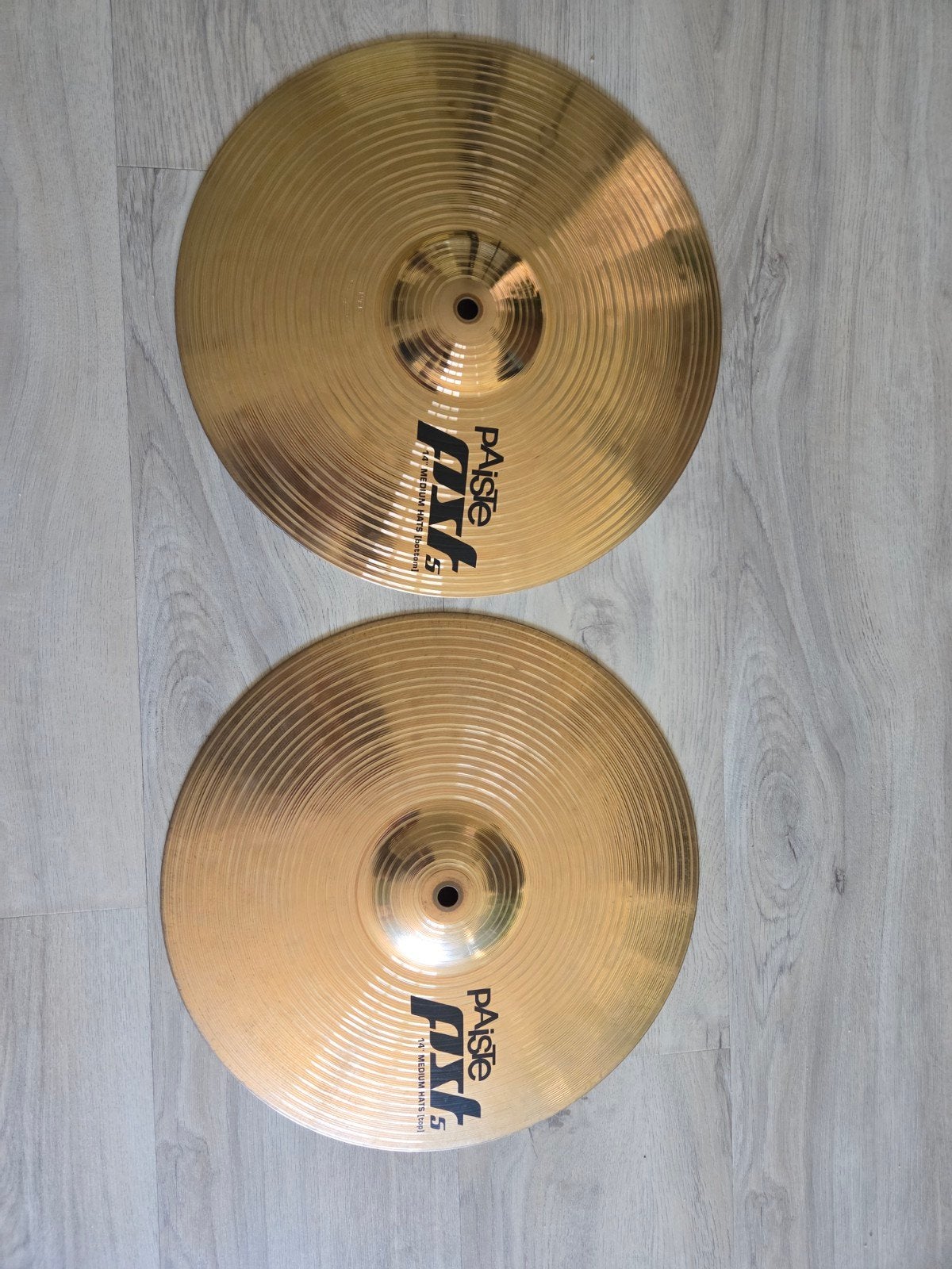 Paiste PST 5 Medium Hi-Hats - 14 inch, Ophalen of Verzenden, Gebruikt, Overige merken