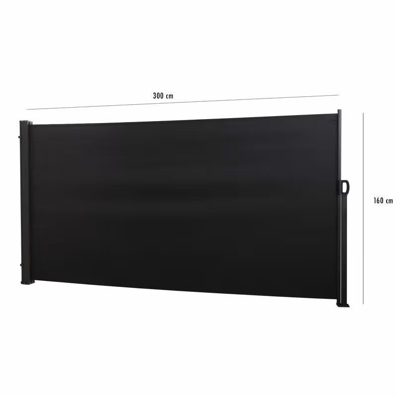 Uittrekbaar windscherm 160 x 300 cm - Zwart NIEUW, Ophalen, Nieuw, 200 cm of meer, 150 tot 200 cm