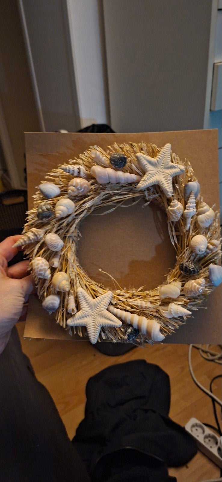 Decoratieve Krans met Schelpen en Zeesterren - 30 cm, Ophalen of Verzenden, Zo goed als nieuw