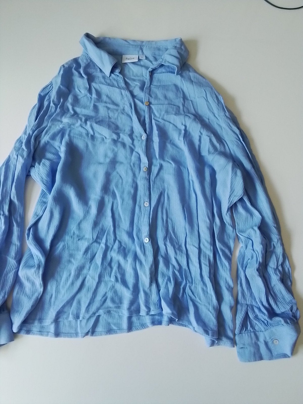 Nieuwe lichtblauwe blouse Saint Tropez - Maat L, Blauw, Maat 42/44 (L), Nieuw, Ophalen of Verzenden
