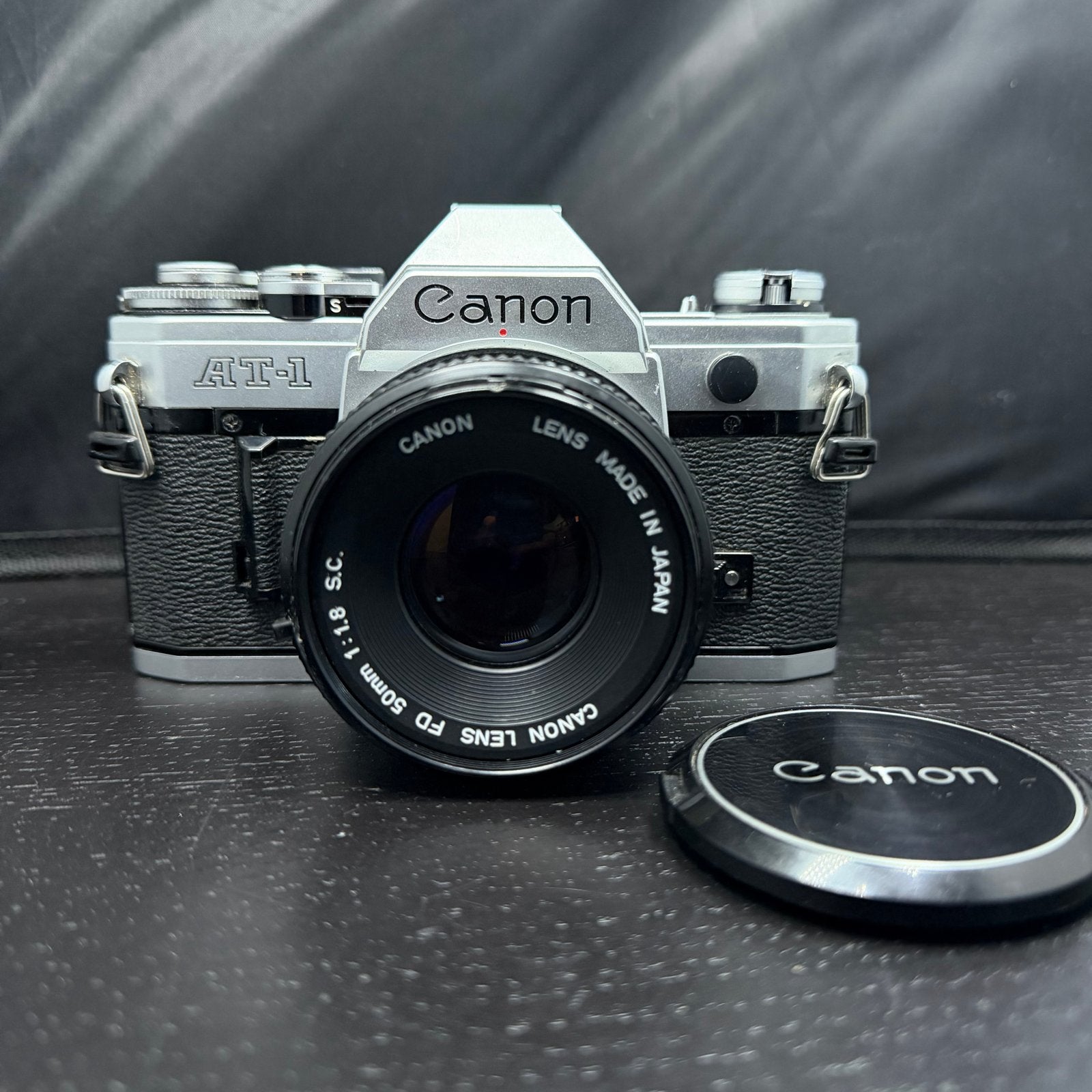 Canon AT-1 analoge spiegelreflexcamera + FD 50mm f/1.8 lens, S, Spiegelreflex, Canon, Ophalen of Verzenden