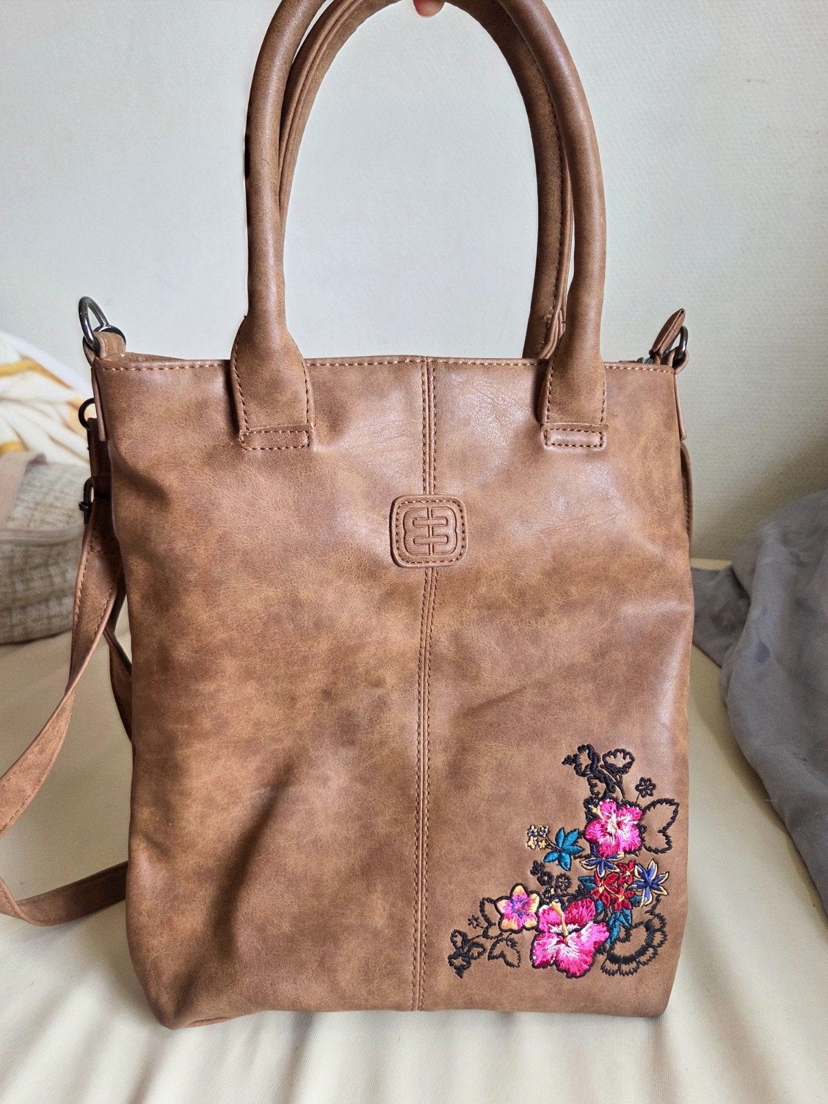 Vintage enrico benetti tas, Ophalen of Verzenden, Gebruikt, Bruin, Handtas