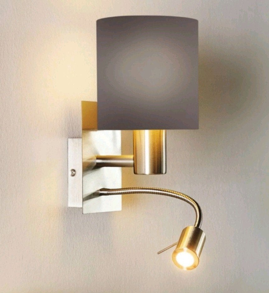 nieuwe Pasteri wandlamp met leeslampje - Rood/Nikkel mat, Ophalen, Rood, Eglo, Metaal