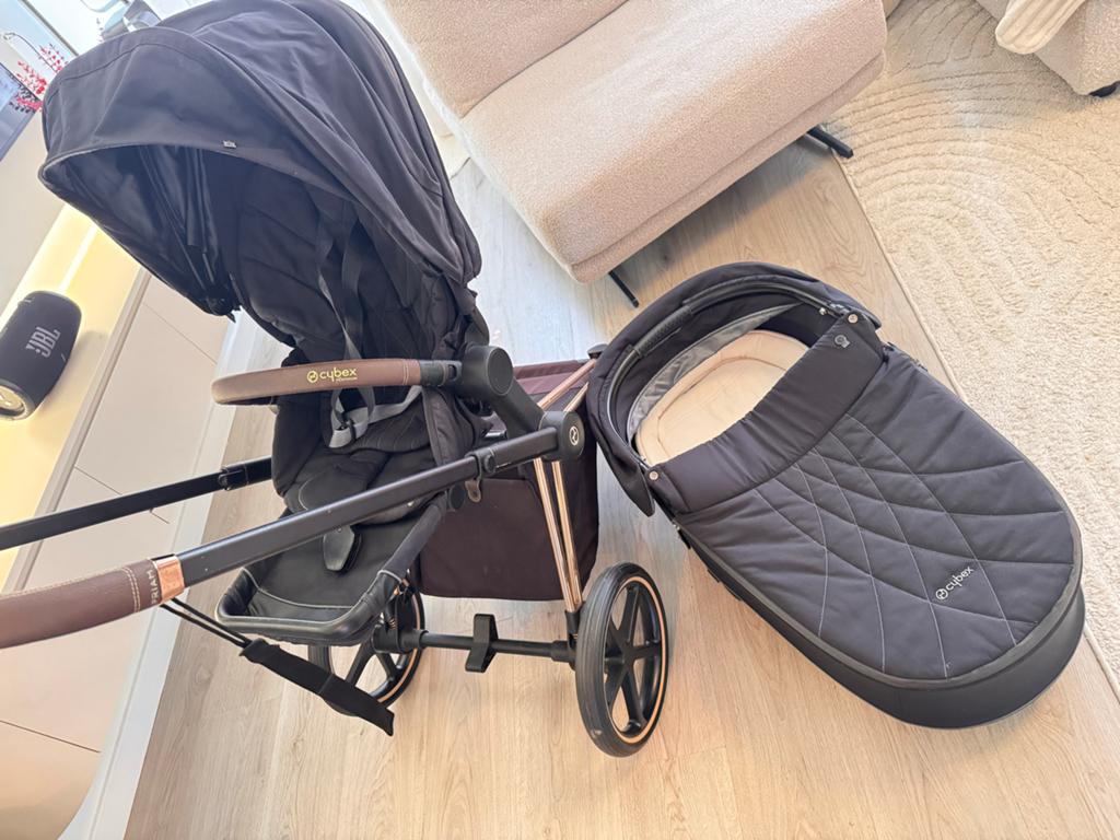 Cybex Priam Combiwagen met reiswieg en adapters, Kinderen en Baby's, Kinderwagens en Combinaties, Overige merken, Gebruikt, Ophalen of Verzenden