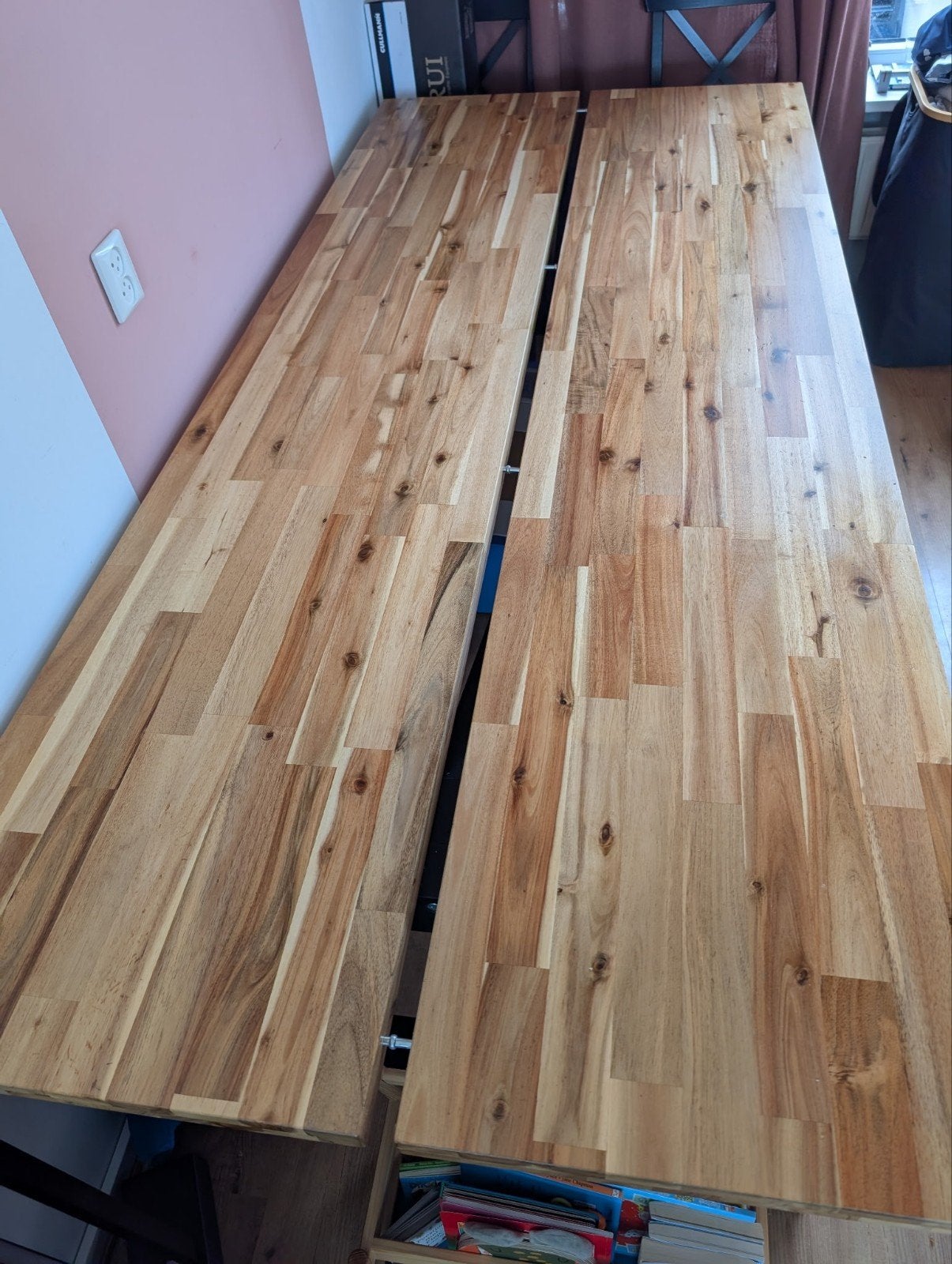 IKEA SKOGSTA eettafel 235x100cm - Gebruikt, Ophalen, Gebruikt, 100 tot 150 cm, 200 cm of meer