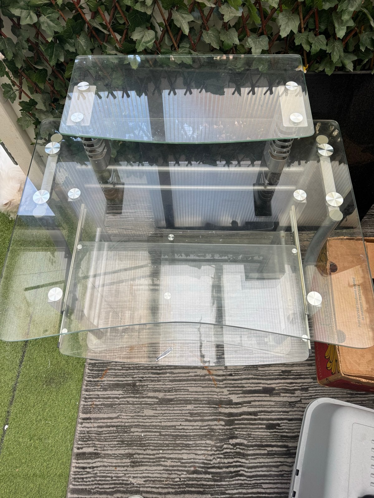 Glazen computer tafel, Gebruikt, 100 tot 150 cm, Ophalen of Verzenden, Glas