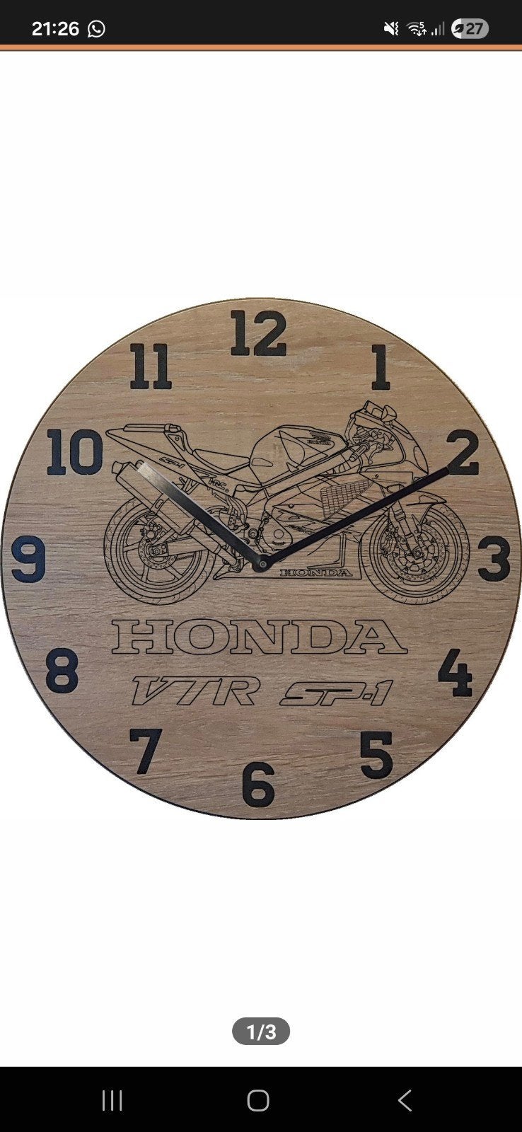 Honda VTR SP-1 wandklok, Ophalen of Verzenden