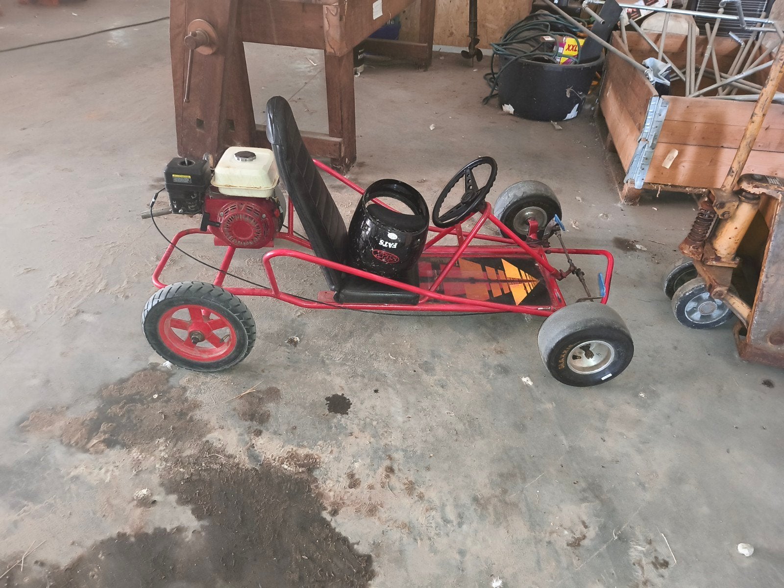 Vintage Kart met Nieuw Blok - 4 Takt, Sport en Fitness, Karting, Ophalen of Verzenden, Gebruikt, Kart