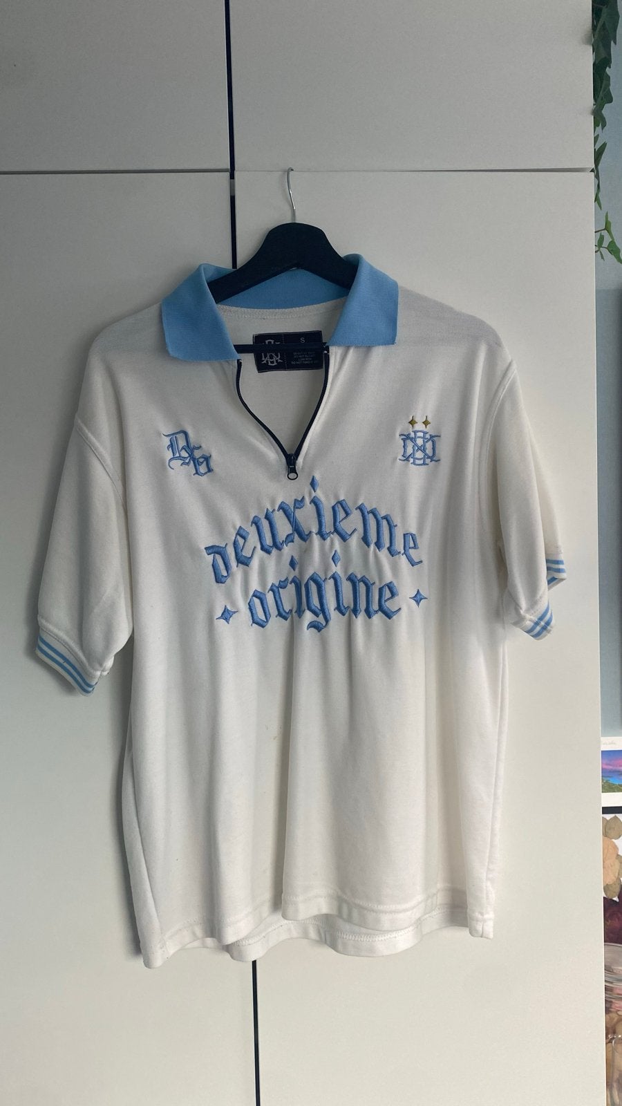 Deuxieme Origine Poloshirt - Wit met blauwe details, Kleding | Dames, Maat 38/40 (M), Verzenden, Wit, Korte mouw