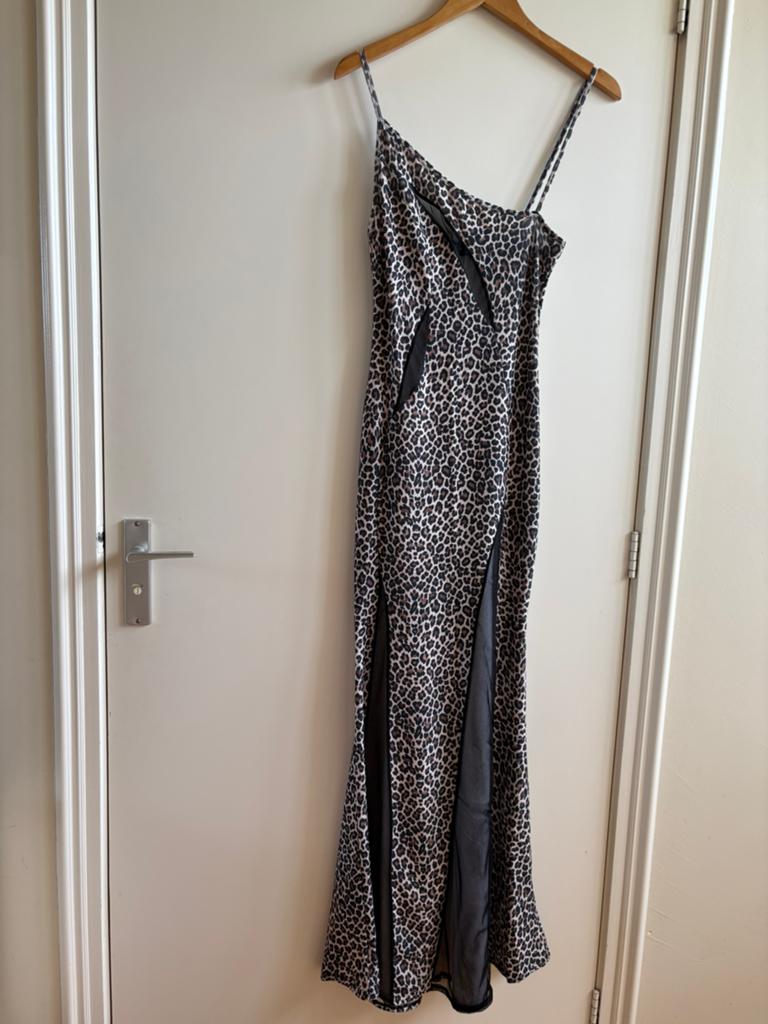 Sexy panterjurk met doorzichtige stukken, Kleding | Dames, Maat 38/40 (M), Zwart, Ophalen of Verzenden, Zo goed als nieuw