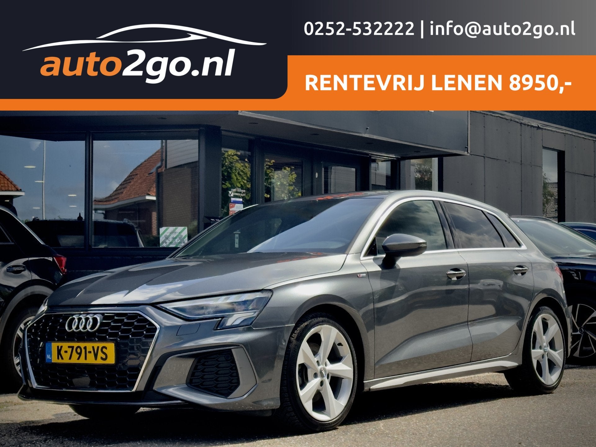 Audi A3 Sportback 35 TFSI AUT7 2X S-LINE EDITION ONE NAVI CA, 4 cilinders, 150 pk, 690 kg, Grijs