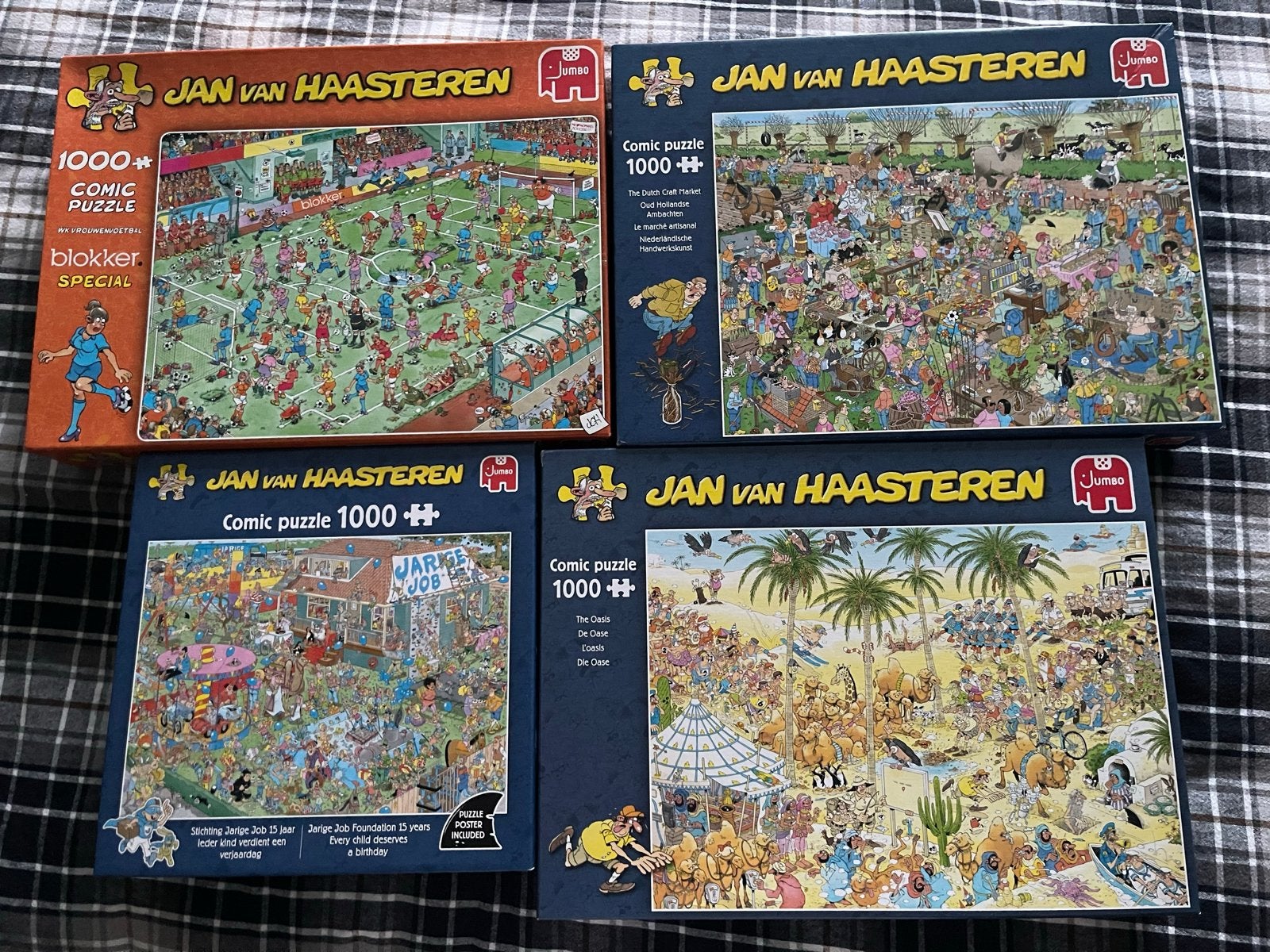Jan van Haasteren Puzzels - 4x 1000 stukjes, Ophalen of Verzenden, 500 t/m 1500 stukjes, Gebruikt, Legpuzzel