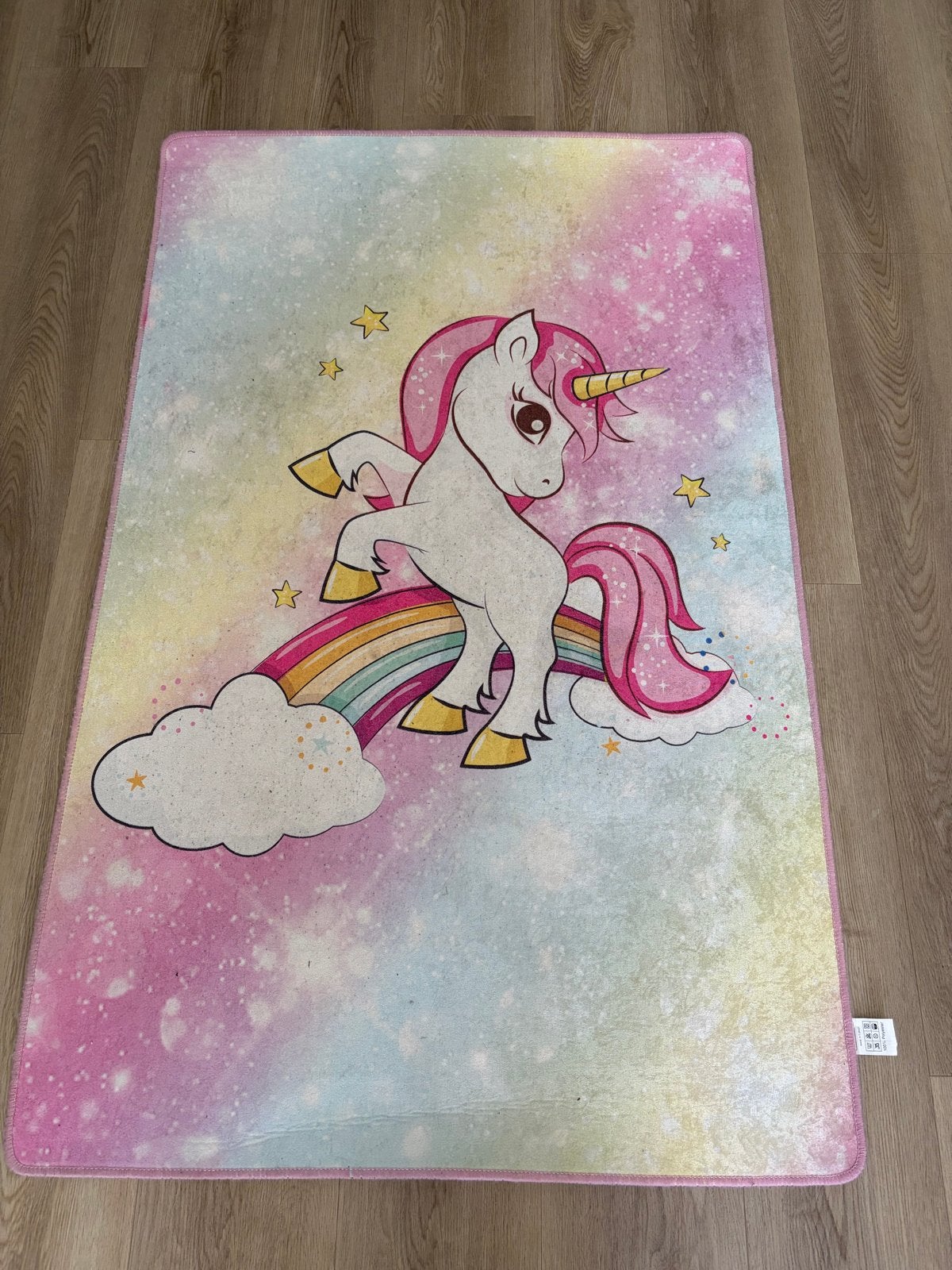 Eenhoorn vloerkleed voor kinderkamer - Roze/regenboog, Huis en Inrichting, Stoffering | Tapijten en Kleden, Ophalen, Gebruikt