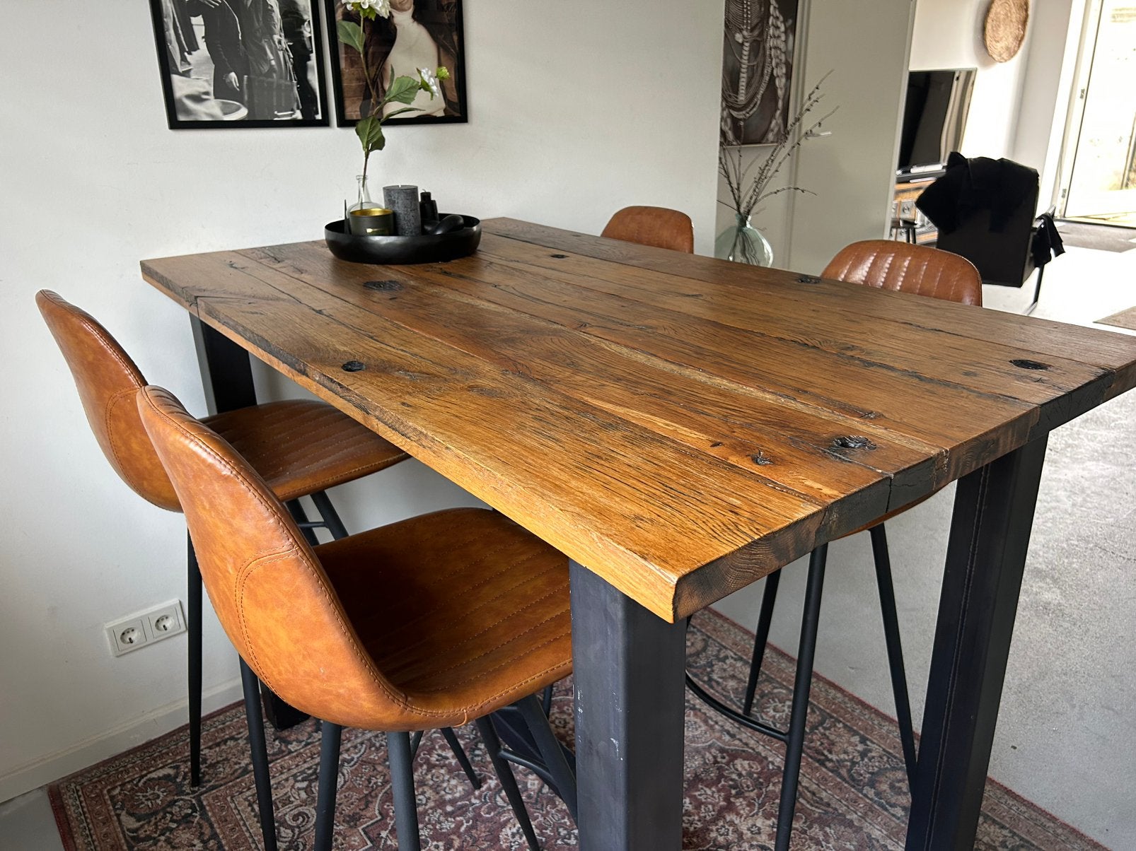 Bartafel oude wagonplanken, Ophalen, 100 tot 150 cm, 50 tot 100 cm, Zo goed als nieuw
