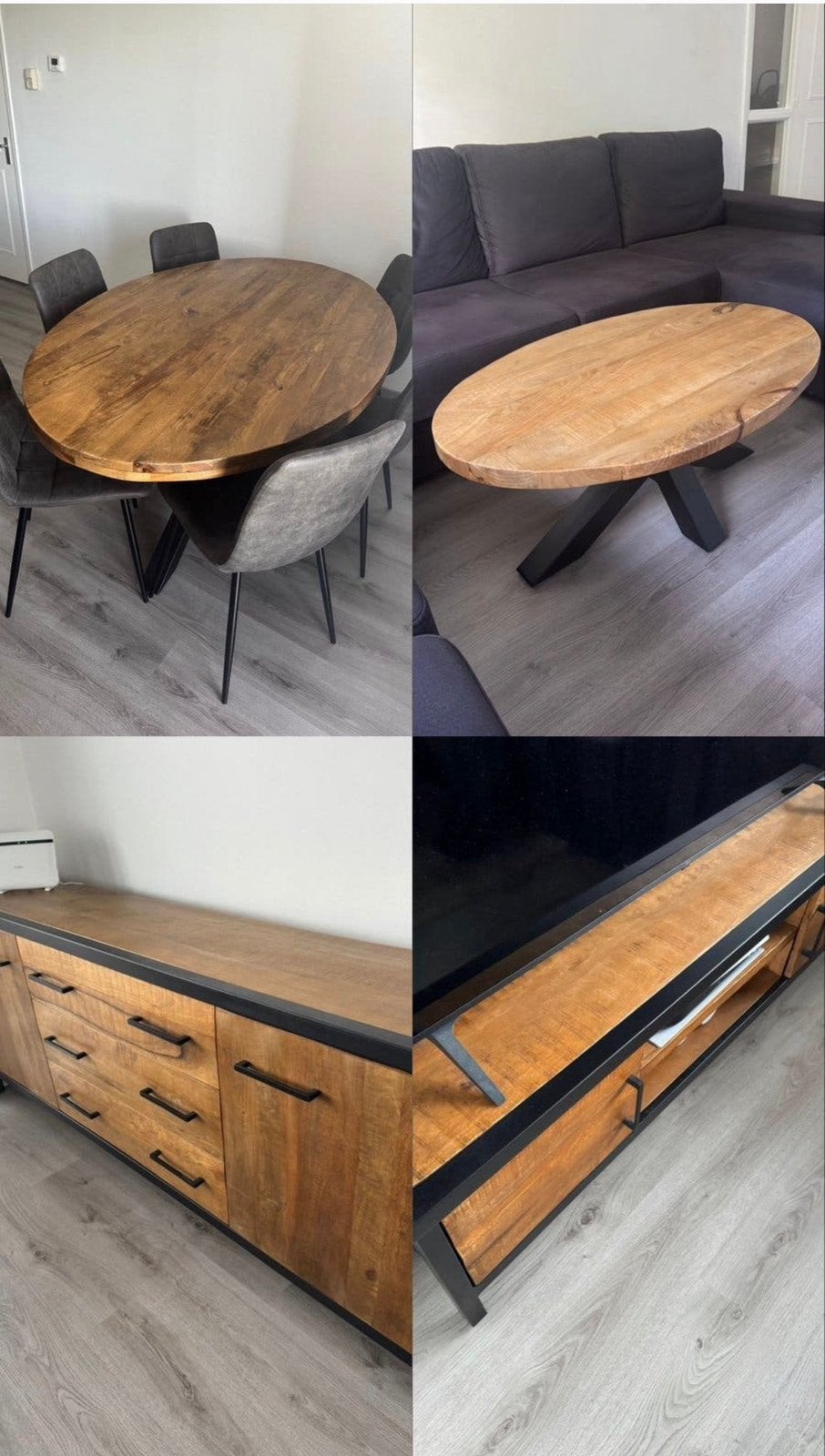 Complete eikenhouten woonkamer set, Ophalen