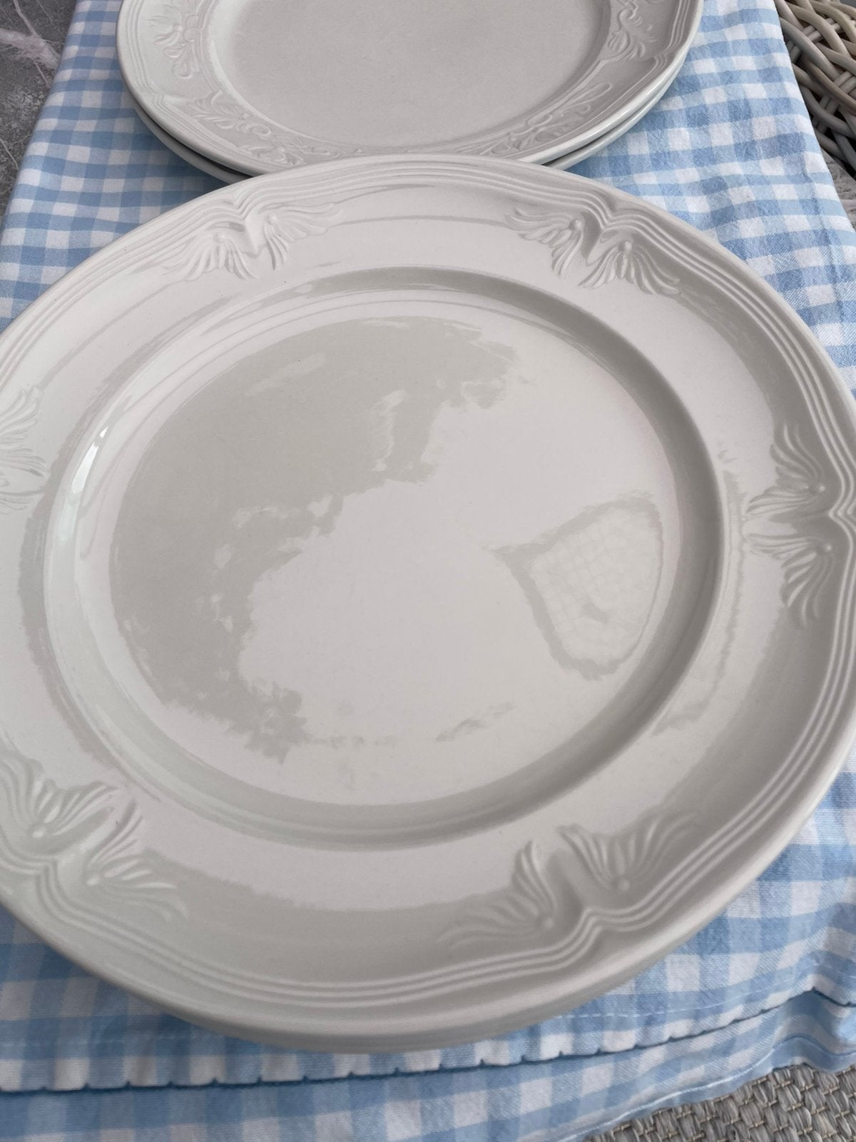 5 Villeroy en Boch Cortina dinerborden roomwit, Gebruikt, Ophalen of Verzenden, Bord(en), Overige stijlen