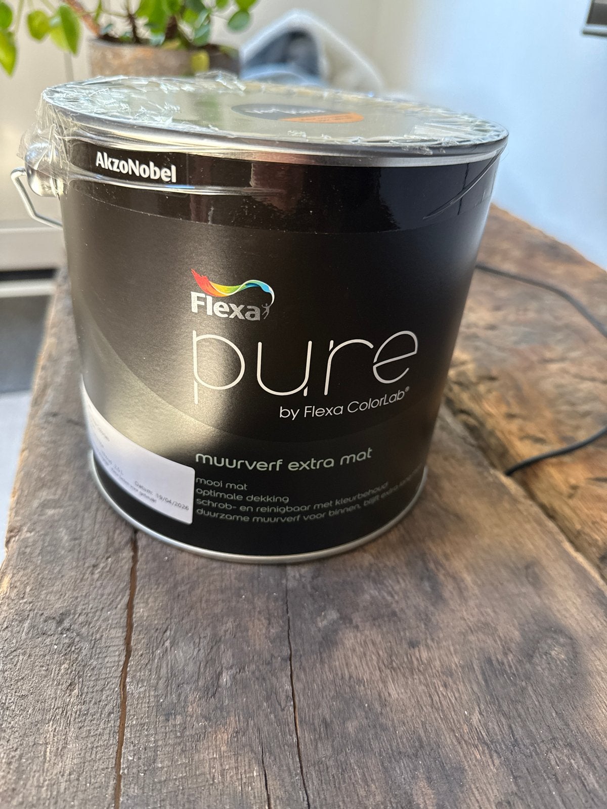 Flexa Pure Muurverf Extra Mat - Full Plum 2.5L, Ophalen, Paars, Nieuw, Verf