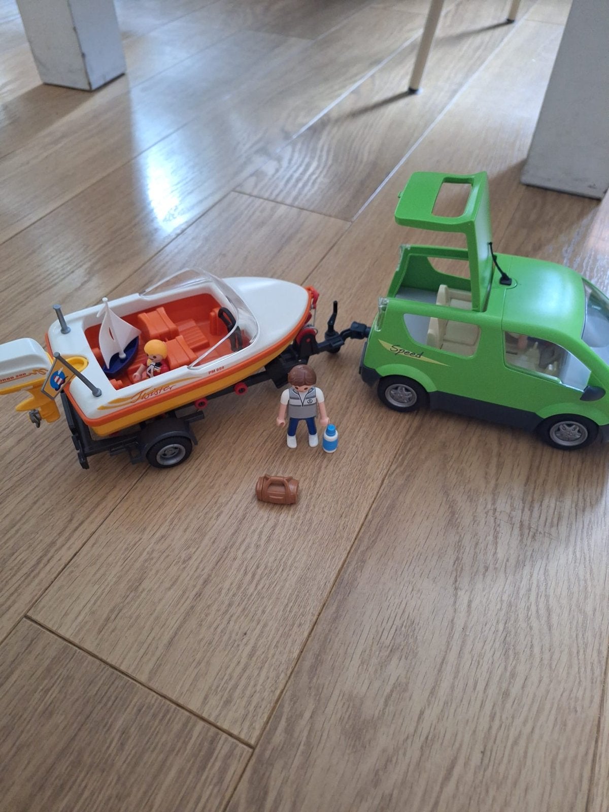 Playmobil auto met boot en trailer, Ophalen, Gebruikt