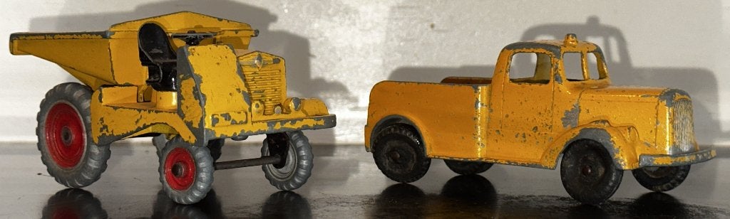 Vintage Dinky Supertoys Muir-Hill Dumper & Tootsietoy Truck, Ophalen, Gebruikt, Bus of Vrachtwagen, Dinky Toys