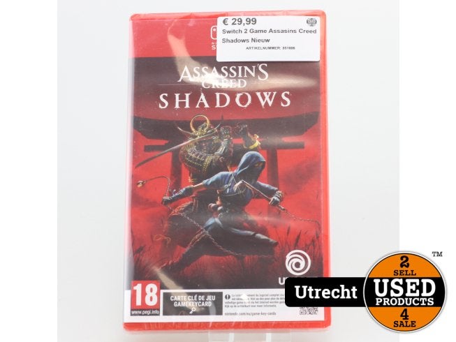 Switch 2 Game Assasins Creed Shadows Nieuw, Spelcomputers en Games, Spelcomputers | Nintendo Switch, Zo goed als nieuw