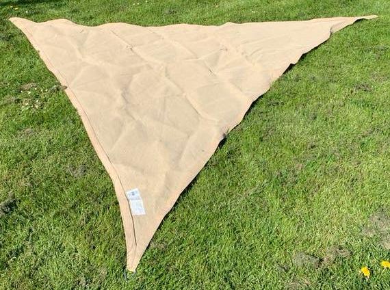 Schaduwdoek 3x3 meter UV-werend - Beige, Ophalen of Verzenden, Zo goed als nieuw