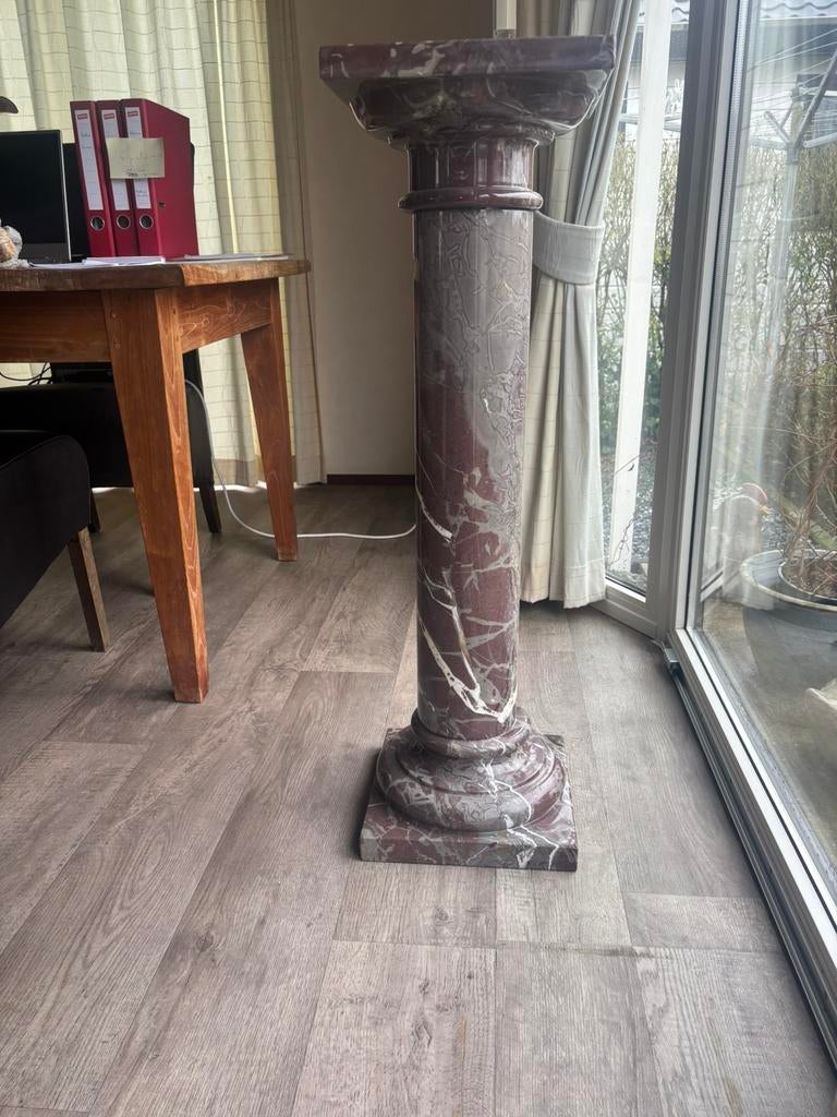 Marmeren zuil / sokkel – massief steen – decoratief, Huis en Inrichting, Woonaccessoires | Zuilen en Pilaren, Ophalen, Zo goed als nieuw