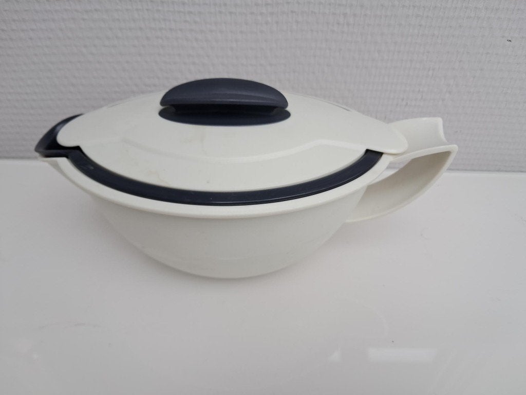 Tupperware Thermo / IsoDuo 550 ml Jus / Sausjes Blauw  Creme, Ophalen of Verzenden, Nieuw, Blauw, Bak of Kom
