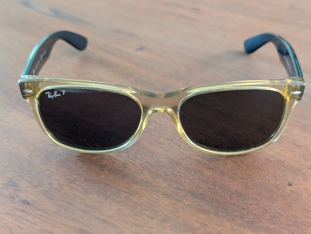 Stylish Ray-Ban Wayfarer RB2132 947/57 honey crystal brown, Gebruikt, Zonnebril, Bruin, Ophalen of Verzenden