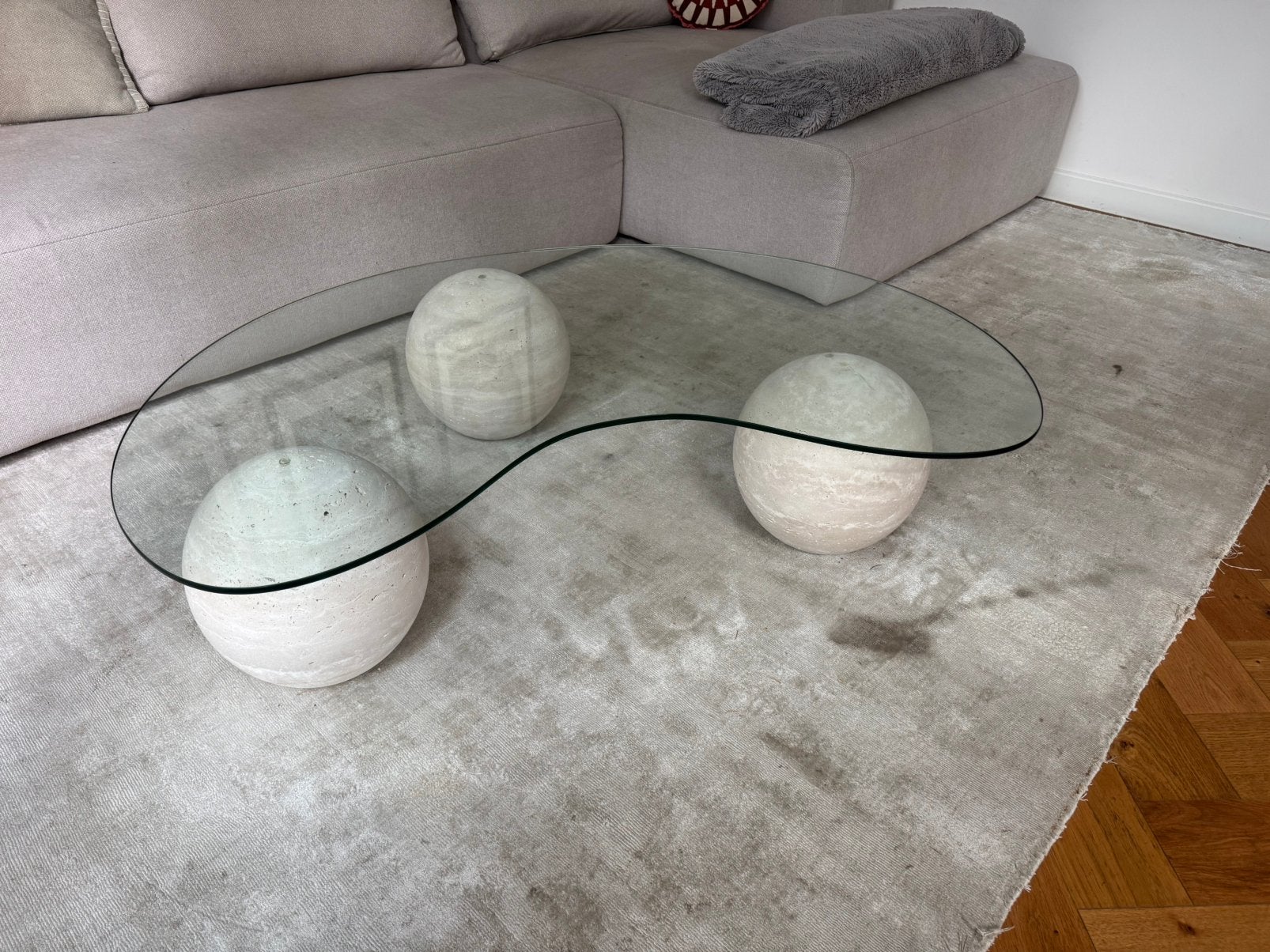 Area8 glazen salontafel, Ophalen, Zo goed als nieuw, Overige vormen, 50 tot 100 cm