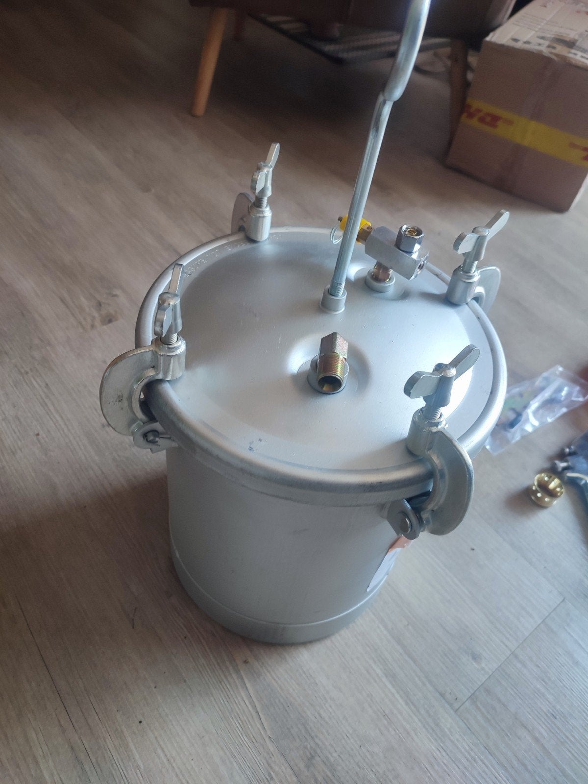 Verfspuit met drukvat en accessoires, Ophalen of Verzenden