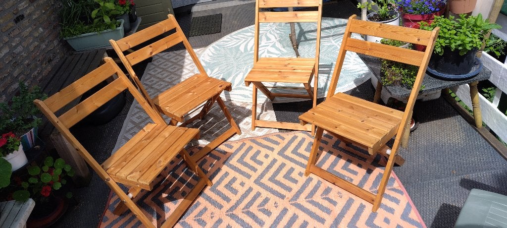 IKEA Houten klapstoelen, Gebruikt, Overige kleuren, Ophalen of Verzenden, Vintage, Scandinavische, warm, bistro.